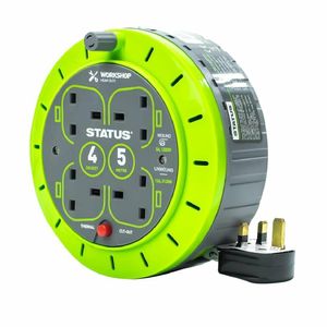 Status 4 Socket Cable Reel with Thermal Cut Out 13Amp 5m - DZ472 - 3