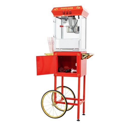 A1 Equipment 8oz Popcorn Machine with Cart Red - HT426 - 8