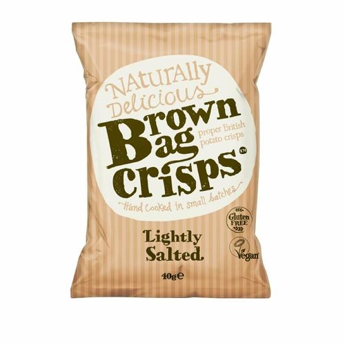 Brown Bag Crisps Lightly Salted 40g (Pack of 20) - FU437 - 1