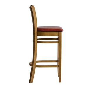 Manhattan Bar Chair in Weathered Oak with Bison Bordeaux Seat - HX865 - 3