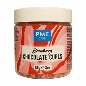 PME Chocolate Curls Strawberry 85g - HU284 - 1