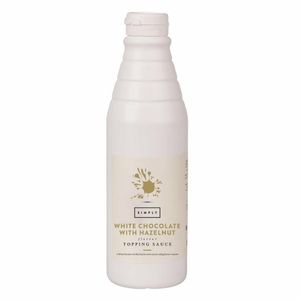 Simply White Chocolate Topping Sauce with Hazelnut Flavouring 1kg - HT855 - 1