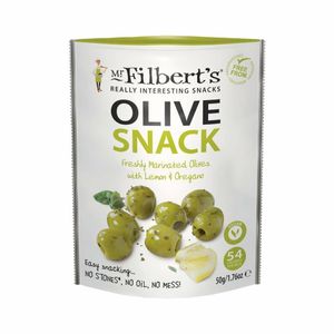 Mr Filbert's Green Olives Lemon & Oregano 50g (Pack of 12) - FU483 - 1