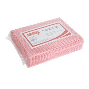 Jantex Heavy Duty Non-Woven Cloths Red (Pack of 25) - HT489 - 1