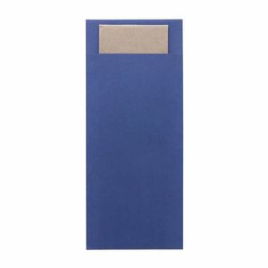 Europochette Classic Size Marine Blue Cutlery Pouch with Kraft 2ply Napkin (Pack of 500) - HX976 - 1