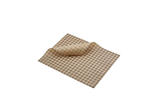 GenWare Greaseproof Paper Brown Gingham Print 25 x 20cm - 1
