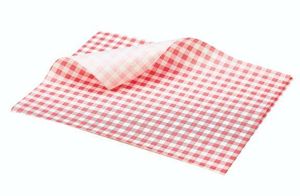 Greaseproof Paper Red Gingham Print 25 x 20cm - 1