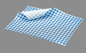 Greaseproof Paper Blue Gingham Print 25 x 20cm - 1