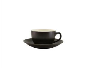 Genware Porcelain Matt Black Saucer 16cm/ 6.25" (Pack of 6) - 3