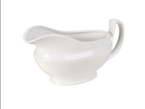 Genware Porcelain Sauce Boat 40cl/ 14oz (Pack of 6) - 1