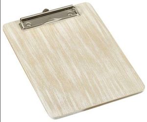 White Wash Wooden Menu Clipboard A5 18.5x24.5x0.6cm - 1