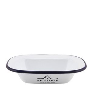 Custom Branded Enamel Oblong Pie Dish (200x150x45mm) - 1