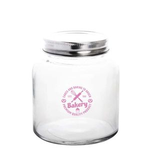 Custom Branded Vogue Glass Screw Top Dry Food Jar (330ml) - 1