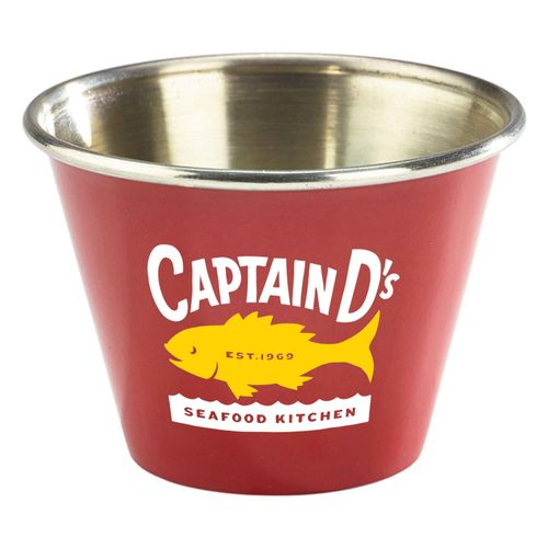 Custom Branded 2.5oz Stainless Steel Ramekin (Blue, Red, Yellow & Black) - 3