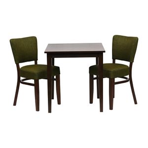 Pimlico Dining Table with 2 Oregon Chairs Set in Dark Walnut & Shetland Forest - JA226 - 1