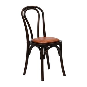 Hoop Back Dining Chair in Dark Walnut with Bison Tan Seat (Pack of 2) - HX822 - 1