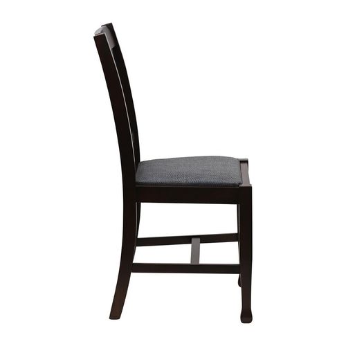 Lattice Back Dining Chair in Dark Walnut with Shetland Sea Seat (6 Pack) - JA279 - 2