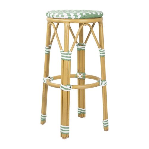 Bolero Parisian Style PE Rattan Bar Stools Light Green (2 Pack) - HZ142 - 5