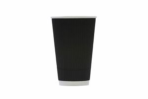 16oz Black Ripple Cup (Case of 500) - 1