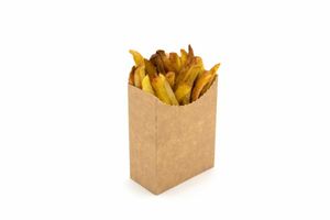 Standard Kraft Flat Base Compostable Chip Scoop (Case of 500) - 3