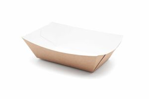 Compostable Large Kraft Chip Tray (Case of 500) - 3