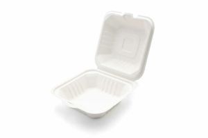 Bagasse Burger Box - 6 x 6" (Case of 500) - 3