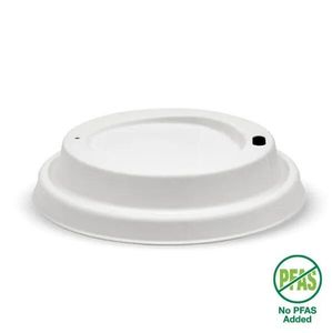 BioPak 10/12oz/90mm Large White Sugarcane BioCup Lids (Case of 1000) - BCL-12PULP-W-V3-UK - 3