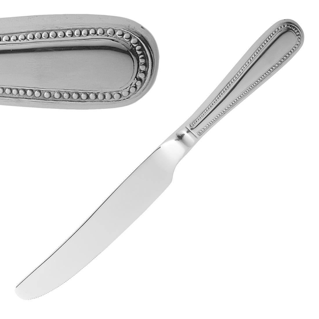 C106 - Olympia Bead Hollow Handle Dessert Knife - Case 12 - C106