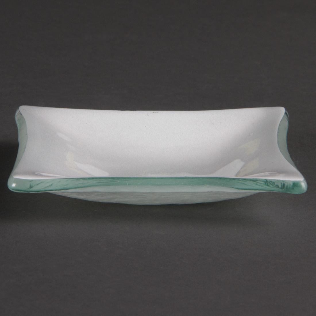 DM372 - Olympia Mini Glass Plates Frosted White 95mm - Case - DM372