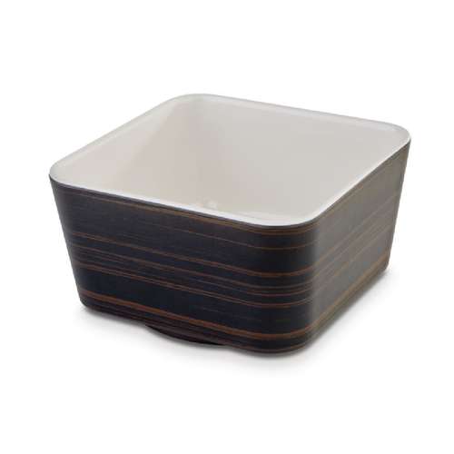 APS+ Melamine Square Bowl Oak and Cream 700ml - Each - DE569 - 1