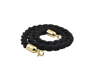 Barrier Rope Black- Brass Plated Ends - BR-BKBP - 1