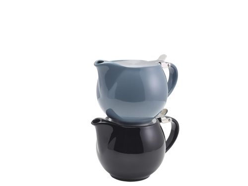 GenWare Porcelain Black Teapot with St/ St Lid & Infuser 50cl/ 17.6oz (Pack of 6) - 395950BK - 4