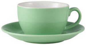 Genware Porcelain Green Bowl Shaped Cup 25cl/ 8.75oz (Pack of 6) - 322125GR - 3