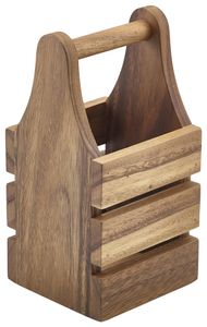 Acacia Wood Cutlery Holder 10 x 10 x 20cm - WCH10 - 3