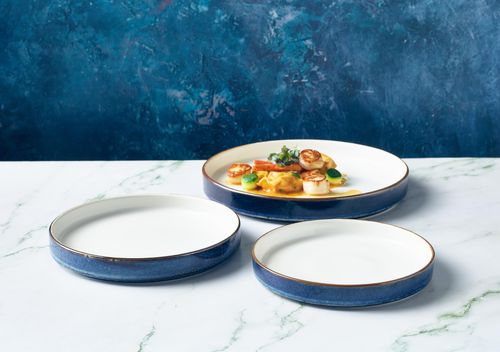 Terra Porcelain Aqua Blue Two Tone Presentation Plate 26cm (Pack of 6) - PRT-PBL26 - 8