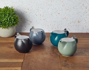 GenWare Porcelain Matt Sage Teapot with St/St Lid & Infuser 50cl/ 17.6oz (Pack of 6) - 395950MSG - 3