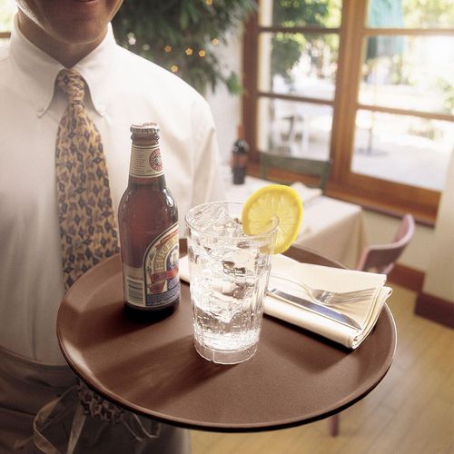 Cambro Tavern Tan Camtread® Round Tray Diameter355mm - 3
