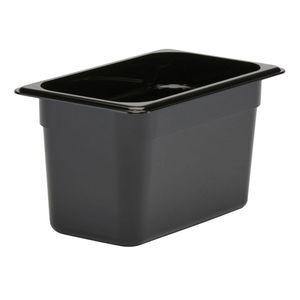 Cambro 150mm Deep 1/4 Black Polycarbonate GN Pan - 1