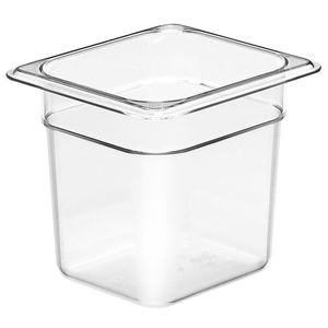 Cambro 150mm Deep 1/6 Clear Polycarbonate GN Pan - 1