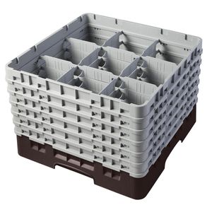 Cambro H298mm Brown 9 Compartment Camrack - 1