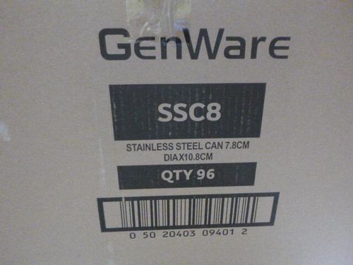 Stainless Steel Can 7.8cm Dia x 10.8cm (Pack of 12) - SSC8 - 6