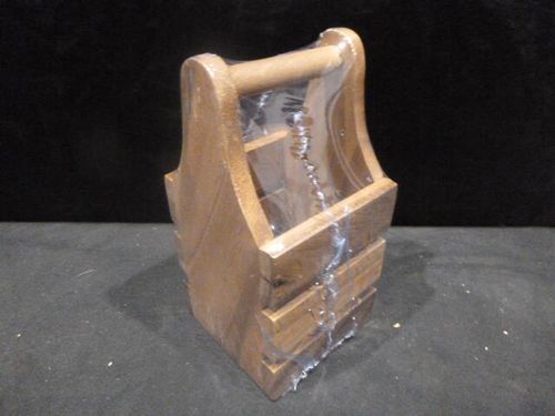 Acacia Wood Cutlery Holder 10 x 10 x 20cm - WCH10 - 4