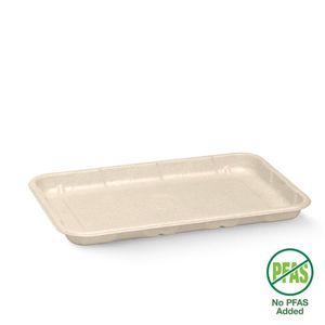 BioPak 21x14x2cm / 8x5" BioCane Produce Tray (Pack of 500) - B-TRAY-8X5-PF-UK - 1