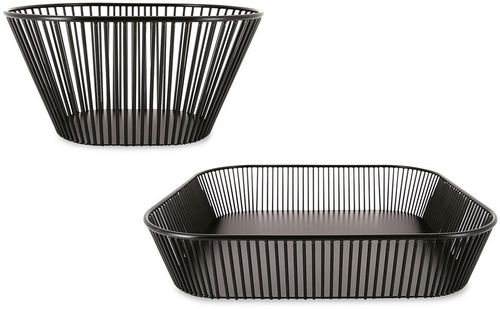 Black Lacquered Metal Baguette Crate 32x23cm H 15.5cm - 063026 - 2