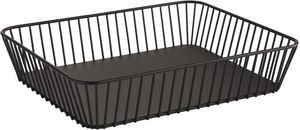 Black Lacquered Metal Rectangular Basket 32.5x26.5cm - 408743 - 1