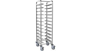 12-shelf Easy To Disassemble Tray Clearing Trolley - Grey Slide Rails - Without Side Panels - 781106 - 1