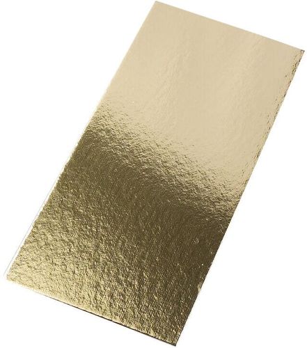 Packet Of 50 Yule Log And Loaf Cardboard Cake Bases Reversible Gold Foil And Black 350x100 Mm - 861106 - 2