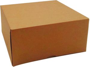 Packet Of 50 Brown Kraft Cardboard Cake Boxes H 80 Mm 200x200 Mm - 930613 - 1
