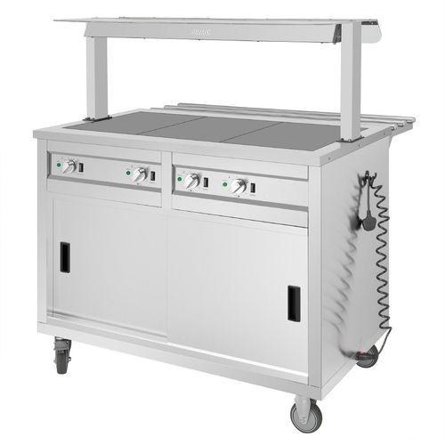 Buffalo Mobile Servery with Solid Heated Top 3x 1/1 GN - JB186 - 5