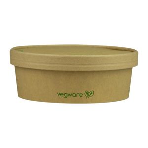 Vegware Round Food Containers Kraft 150-Series 500ml (300 Pack) - JE050 - 1